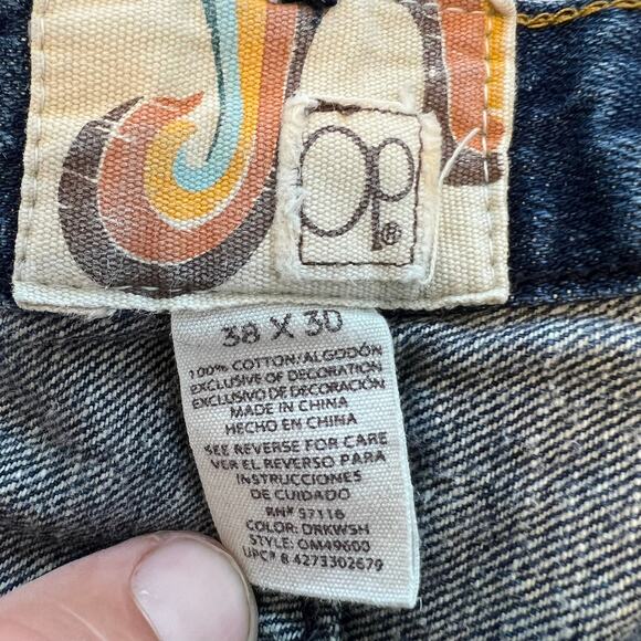 Ocean Pacific Men's Jeans Bootcut Dark Wash Blue Denim Size 38x30 Vintage 90s - Picture 3 of 7